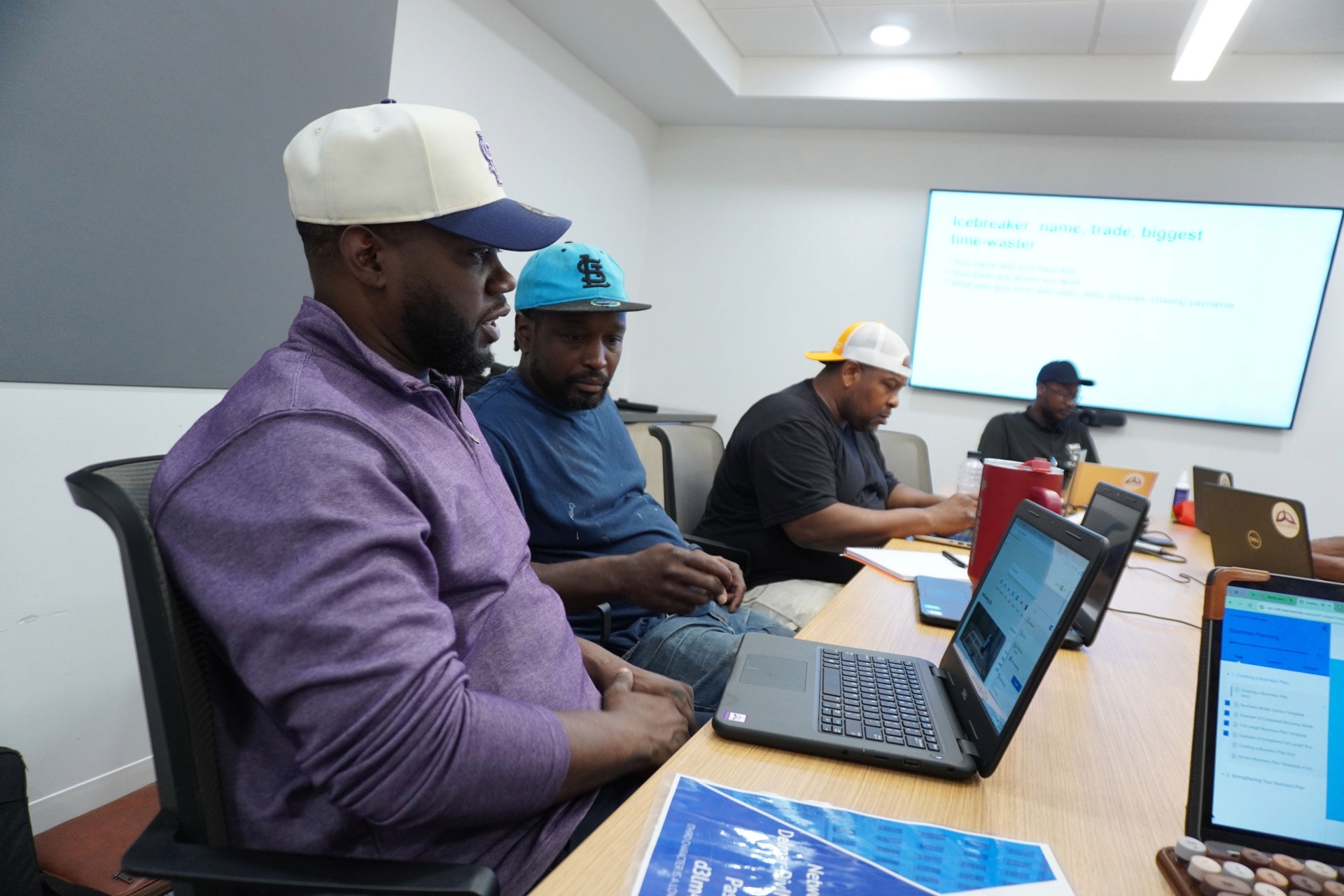 Contractors taking part in a workshop during the Home Repair Network's contractor capacity-building program.